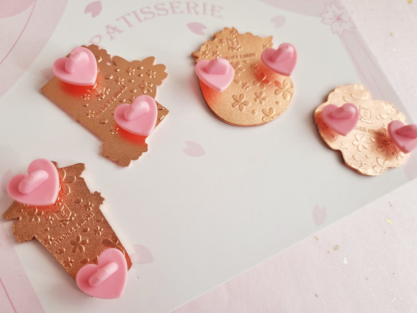 Sakuramon Glitter Rose Gold Plated Hard Enamel Pins