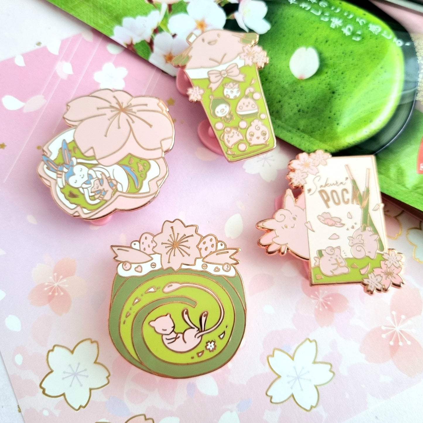 Sakuramon - Matcha Asian Snacks Enamel Pin