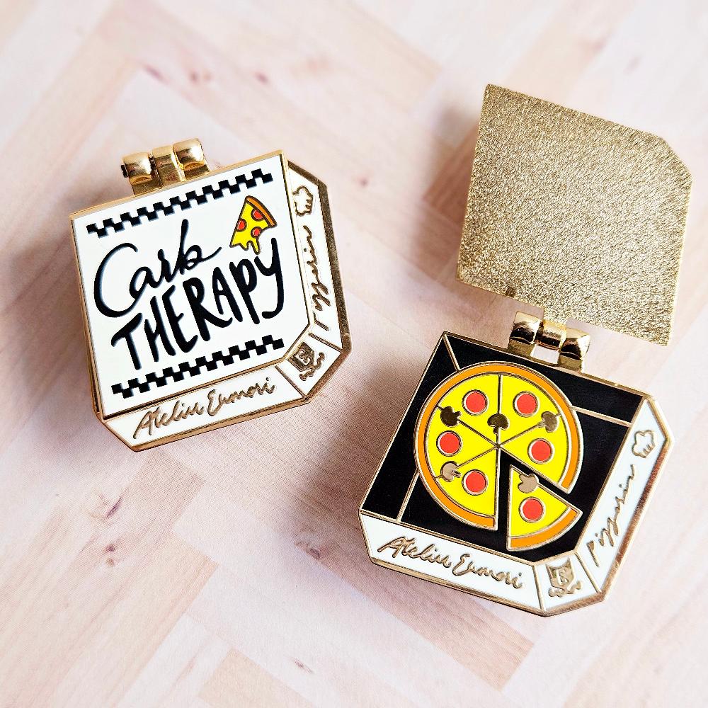 Carb Therapy Pizza Enamel Pin / Necklace