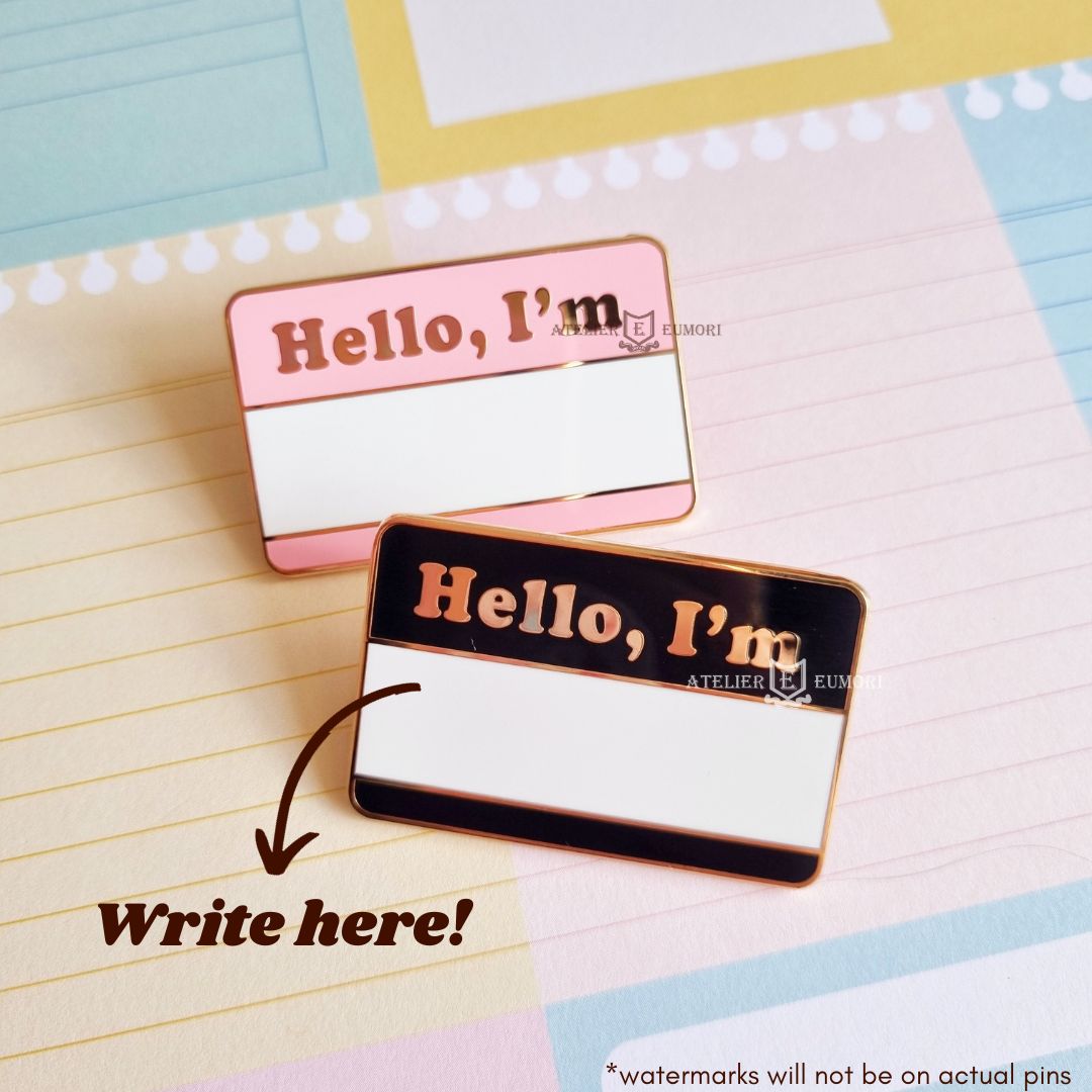 Writable Dry Erase "Hello I'm" Enamel Pin