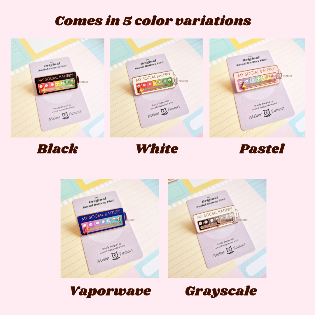 The Original Social Battery Sliding Enamel Pin – Atelier Eumori